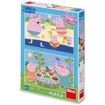 Dino Prasiatko Peppa: Na dovolenke 2× 48 dielikov Dino Prasiatko Peppa: Na dovolenke 2× 48 dielikov