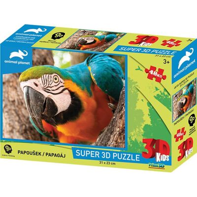 PRiME 3D Puzzle s 3D efektom 48 dielikov Animal Planet: Papagáj PRiME 3D Puzzle s 3D efektom 48 dielikov Animal Planet: Papagáj