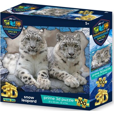 PRiME 3D Puzzle s 3D efektom 100 dielikov Animal Planet Ohrozené druhy: Snežné leopardy PRiME 3D Puzzle s 3D efektom 100 dielikov Animal Planet Ohrozené druhy: Snežné leopardy