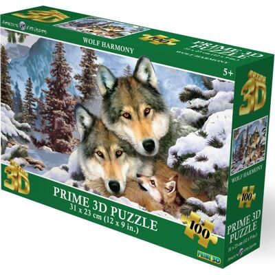 PRiME 3D Puzzle s 3D efektom 100 dielikov Vlčie súznenie PRiME 3D Puzzle s 3D efektom 100 dielikov Vlčie súznenie