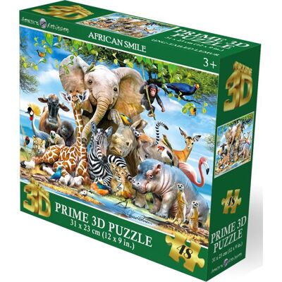 PRiME 3D Puzzle s 3D efektom 48 dielikov Africký úsmev PRiME 3D Puzzle s 3D efektom 48 dielikov Africký úsmev