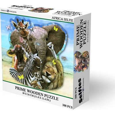 Drevené puzzle Prime 3D 300 dielikov Africké selfie Drevené puzzle Prime 3D 300 dielikov Africké selfie