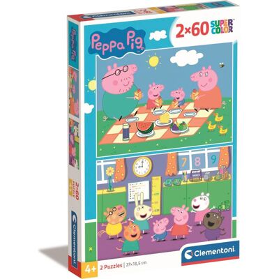Clementoni Prasátko Peppa 2 × 60 dílků Clementoni Prasátko Peppa 2 × 60 dílků