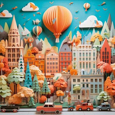HEYE Čtvercové puzzle Paper - Like: Městská krajina 1000 dílků HEYE Čtvercové puzzle Paper - Like: Městská krajina 1000 dílků