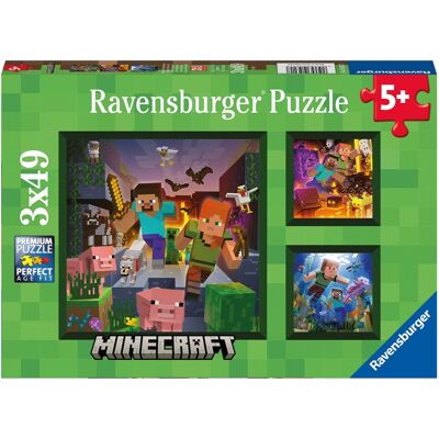 Ravensburger puzzle 056217 Minecraft Biomes 3× 49 dielikov Ravensburger puzzle 056217 Minecraft Biomes 3× 49 dielikov
