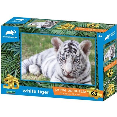 PRiME 3D Puzzle Animal planet Biely tiger 3D 63 dielikov PRiME 3D Puzzle Animal planet Biely tiger 3D 63 dielikov