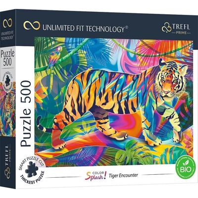Trefl Puzzle UFT Color Splash: Stretnutie s tigrom 500 dielikov Trefl Puzzle UFT Color Splash: Stretnutie s tigrom 500 dielikov