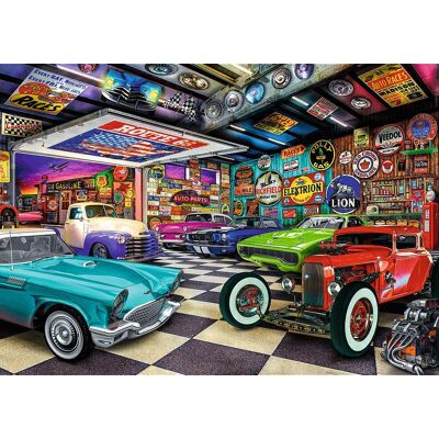 Trefl Puzzle Premium Plus Tea Time: Garáž zberateľa áut 1000 dielikov Trefl Puzzle Premium Plus Tea Time: Garáž zberateľa áut 1000 dielikov