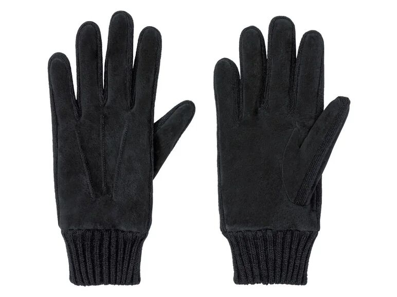 LIVERGY® Pánske kožené rukavice (9, semišová/čierna)