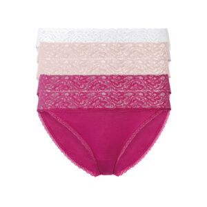 esmara® Dámske nohavičky s čipkou, 5 kusov (L (44/46), bledoružová/ružová/biela)