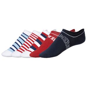 esmara® Dámske ponožky, 5 párov (39/42, pruhy/biela/červená/navy modrá)