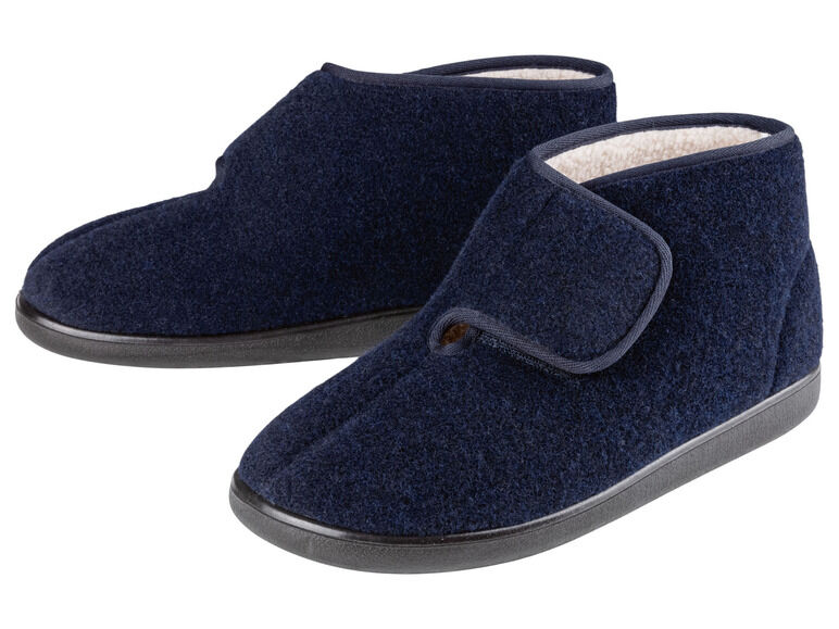 LIVERGY® Pánske papuče s hrejivým vnútrom (44, námornícka modrá)