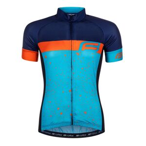 Force dámsky cyklistický dres spray lady blue/orange 90013402 - Veľkosť: S