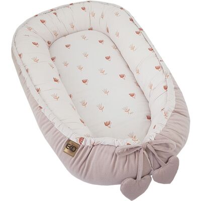 EKO Hniezdo pre bábätko bavlnené velvet Beige Meadow 90x60cm EKO Hniezdo pre bábätko bavlnené velvet Beige Meadow 90x60cm