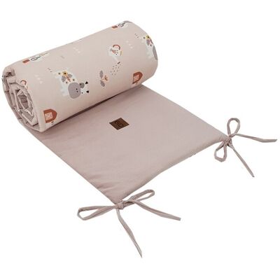 EKO Chránič do postieľky VELVET My farm Powder pink 180x35 cm EKO Chránič do postieľky VELVET My farm Powder pink 180x35 cm