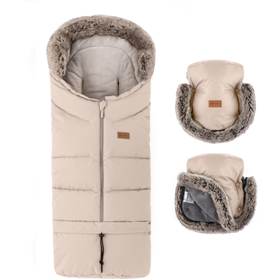 PETITE&MARS Set zimný fusak Arctic 4v1 + rukavice na kočík Furry Rose Petal PETITE&MARS Set zimný fusak Arctic 4v1 + rukavice na kočík Furry Rose Petal