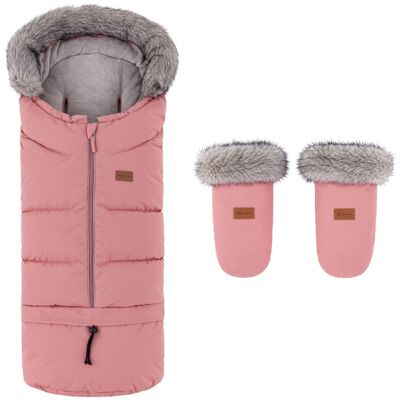 PETITE&MARS Set zimný fusak Arctic 4v1 + rukavice na kočík Fjora Old Rose PETITE&MARS Set zimný fusak Arctic 4v1 + rukavice na kočík Fjora Old Rose