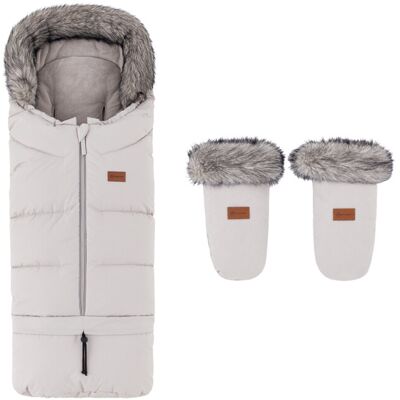 PETITE&MARS Set zimný fusak Arctic 4v1 + rukavice na kočík Fjora Champagne Shower PETITE&MARS Set zimný fusak Arctic 4v1 + rukavice na kočík Fjora Champagne Shower