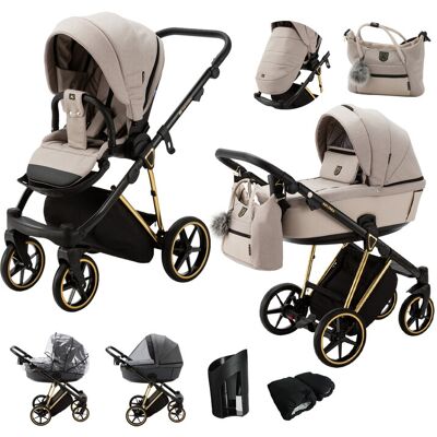 ADAMEX Kočík kombinovaný Belissa Special Edition Beige/Gold ADAMEX Kočík kombinovaný Belissa Special Edition Beige/Gold