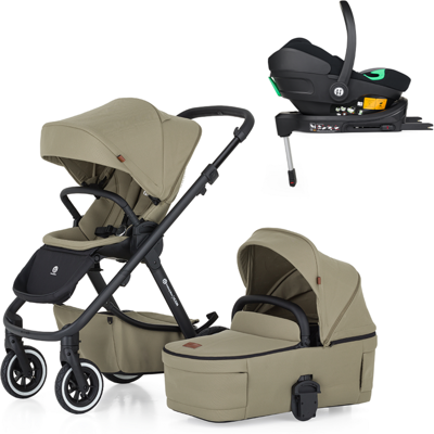 PETITE&MARS Kočík kombinovaný ICON 2v1 Mossy Green LITE AIR + Core Pro i-Size Black Grey + Báza PETITE&MARS Kočík kombinovaný ICON 2v1 Mossy Green LITE AIR + Core Pro i-Size Black Grey + Báza
