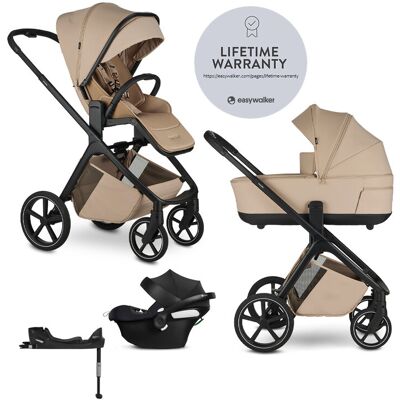 EASYWALKER Kočík kombinovaný Zoey Almond Taupe + CBX By CYBEX Aton B2 i-Size + základňa EASYWALKER Kočík kombinovaný Zoey Almond Taupe + CBX By CYBEX Aton B2 i-Size + základňa