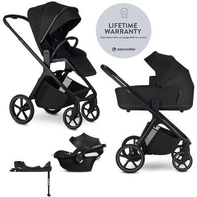 EASYWALKER Kočík kombinovaný Zoey Pure Black + CBX By CYBEX Aton B2 i-Size + základňa EASYWALKER Kočík kombinovaný Zoey Pure Black + CBX By CYBEX Aton B2 i-Size + základňa