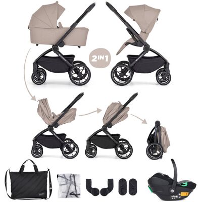 PETITE&MARS Kočík kombinovaný SCOUT 3v1 Cappuccino Cream s Core Pro i-Size PETITE&MARS Kočík kombinovaný SCOUT 3v1 Cappuccino Cream s Core Pro i-Size