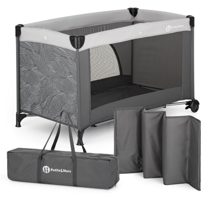 PETITE&MARS Postieľka cestovná Nyja Urban Jungle Charcoal PETITE&MARS Postieľka cestovná Nyja Urban Jungle Charcoal