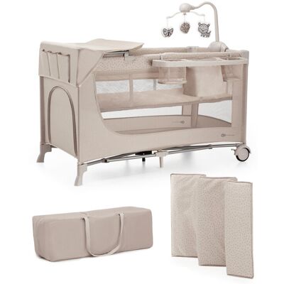 KINDERKRAFT Postieľka cestovná Joy 2 s doplnkami Beige KINDERKRAFT Postieľka cestovná Joy 2 s doplnkami Beige