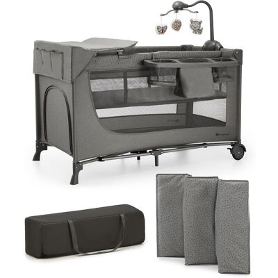 KINDERKRAFT Postieľka cestovná Joy 2 s doplnkami Dark grey KINDERKRAFT Postieľka cestovná Joy 2 s doplnkami Dark grey