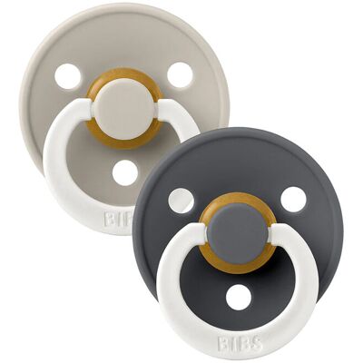 BIBS Cumlíky z prírodného kaučuku nočný Colour 2ks, veľkosť 1 - Sand / Iron BIBS Cumlíky z prírodného kaučuku nočný Colour 2ks, veľkosť 1 - Sand / Iron