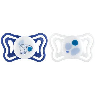 CHICCO Cumlíky Physioforma Light silikónové ortodontické modré 16-36m, 2 ks CHICCO Cumlíky Physioforma Light silikónové ortodontické modré 16-36m, 2 ks