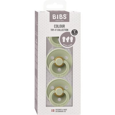 BIBS Cumlíky Colour Try it kolekcia 3-balenie, veľ. 1 Sage BIBS Cumlíky Colour Try it kolekcia 3-balenie, veľ. 1 Sage