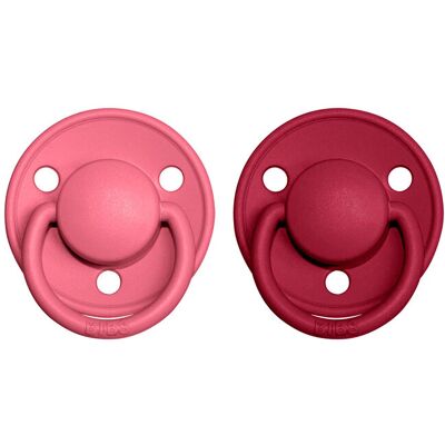 BIBS De Lux cumlíky z prírodného kaučuku 2 ks veľ. 1 Coral / Ruby BIBS De Lux cumlíky z prírodného kaučuku 2 ks veľ. 1 Coral / Ruby
