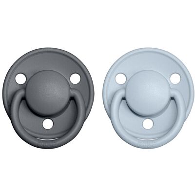 BIBS De Lux cumlíky z prírodného kaučuku 2 ks veľ. 1 Iron / BabyBlue BIBS De Lux cumlíky z prírodného kaučuku 2 ks veľ. 1 Iron / BabyBlue