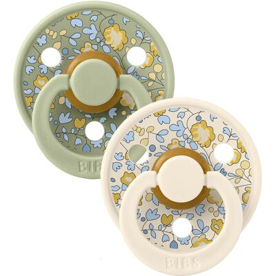 BIBS X LIBERTY Colour cumlíky z prírodného kaučuku 2ks veľ. 1 Ivory / Sage BIBS X LIBERTY Colour cumlíky z prírodného kaučuku 2ks veľ. 1 Ivory / Sage