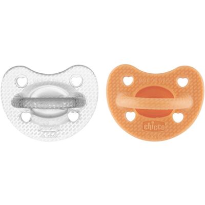 CHICCO Cumlík Physio Luxe orange/gray 6-16m, 2ks CHICCO Cumlík Physio Luxe orange/gray 6-16m, 2ks