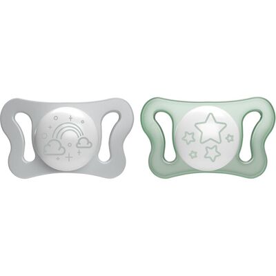 CHICCO Cumlík Physioforma® Micro silikónový 0-2m nočný 2 ks CHICCO Cumlík Physioforma® Micro silikónový 0-2m nočný 2 ks