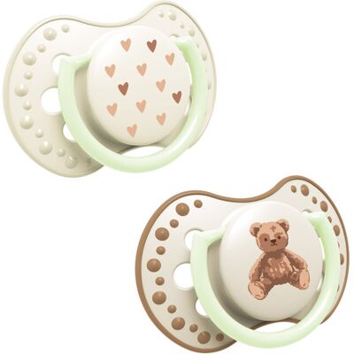 LOVI Cumlík svietiaci silikónový dynamický Teddy love 6-18m 2ks LOVI Cumlík svietiaci silikónový dynamický Teddy love 6-18m 2ks