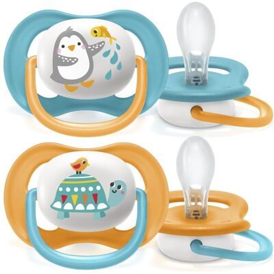 Avent Ultra Air Animals Tučniak/Korytnačka modrá oranžová,Philips AVENT Cumlík Ultra air zvieratko 6-18m chlapec 2 ks Avent Ultra Air Animals Tučniak/Korytnačka modrá oranžová,Philips AVENT Cumlík Ultra air zvieratko 6-18m chlapec 2 ks
