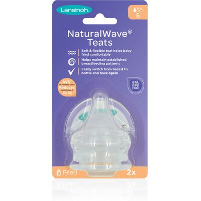 LANSINOH Cumlík na fľašu dojčenskú NaturalWave pomalý prietok, S, 2 ks LANSINOH Cumlík na fľašu dojčenskú NaturalWave pomalý prietok, S, 2 ks
