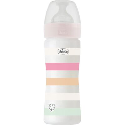 CHICCO Fľaša dojčenská Well-being silikón 250 ml dievča CHICCO Fľaša dojčenská Well-being silikón 250 ml dievča