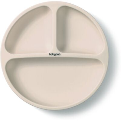 BABYONO Tanier silikónový s prísavkou - beige 6m+ BABYONO Tanier silikónový s prísavkou - beige 6m+