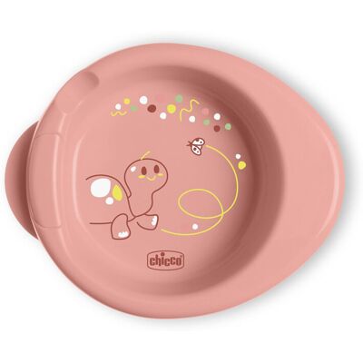 CHICCO Tanier protišmykový udržujúci teplé jedlo pink 6m+ CHICCO Tanier protišmykový udržujúci teplé jedlo pink 6m+