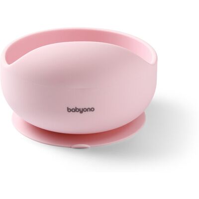 BABYONO Miska silikónová s prísavkou Pink 6m+ BABYONO Miska silikónová s prísavkou Pink 6m+