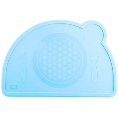 CHICCO Prestieranie silikónové, modrozelená 18m+ CHICCO Prestieranie silikónové, modrozelená 18m+