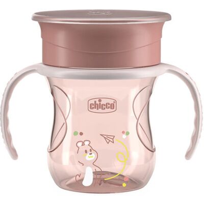CHICCO Hrnček 360 Perfect X s držadlami pink, 12m+ CHICCO Hrnček 360 Perfect X s držadlami pink, 12m+