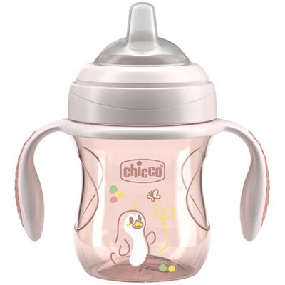 CHICCO Hrnček Transition učiaci s držadlami pink, 4m+ CHICCO Hrnček Transition učiaci s držadlami pink, 4m+