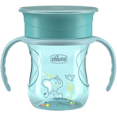 CHICCO Hrnček 360 Perfect X s držadlami teal, 12m+ CHICCO Hrnček 360 Perfect X s držadlami teal, 12m+