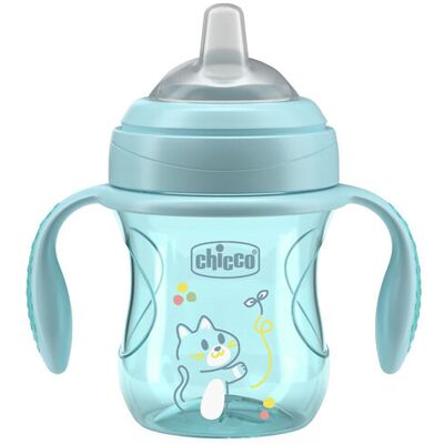 CHICCO Hrnček Transition učiaci s držadlami teal, 4m+ CHICCO Hrnček Transition učiaci s držadlami teal, 4m+